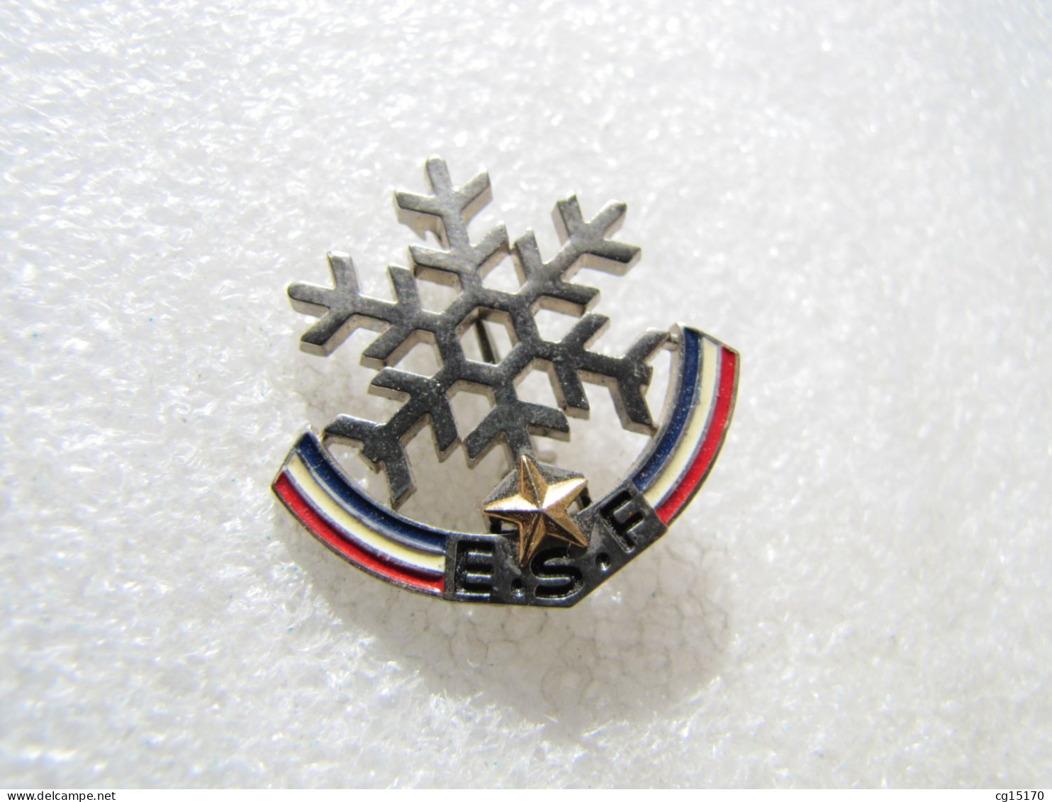 NO PIN'S   BROCHE   ESF  1 ETOILE  ECOLE DE SKI FRANÇAISE   Signé F.I.A.  LYON - Invierno