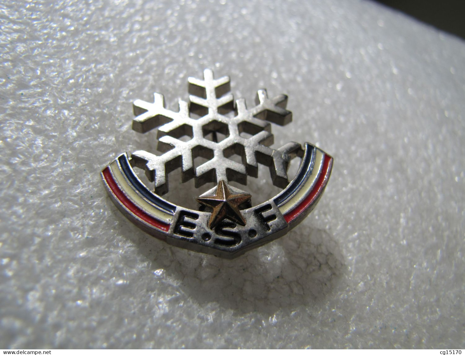 NO PIN'S   BROCHE   ESF  1 ETOILE  ECOLE DE SKI FRANÇAISE   Signé F.I.A.  LYON - Invierno