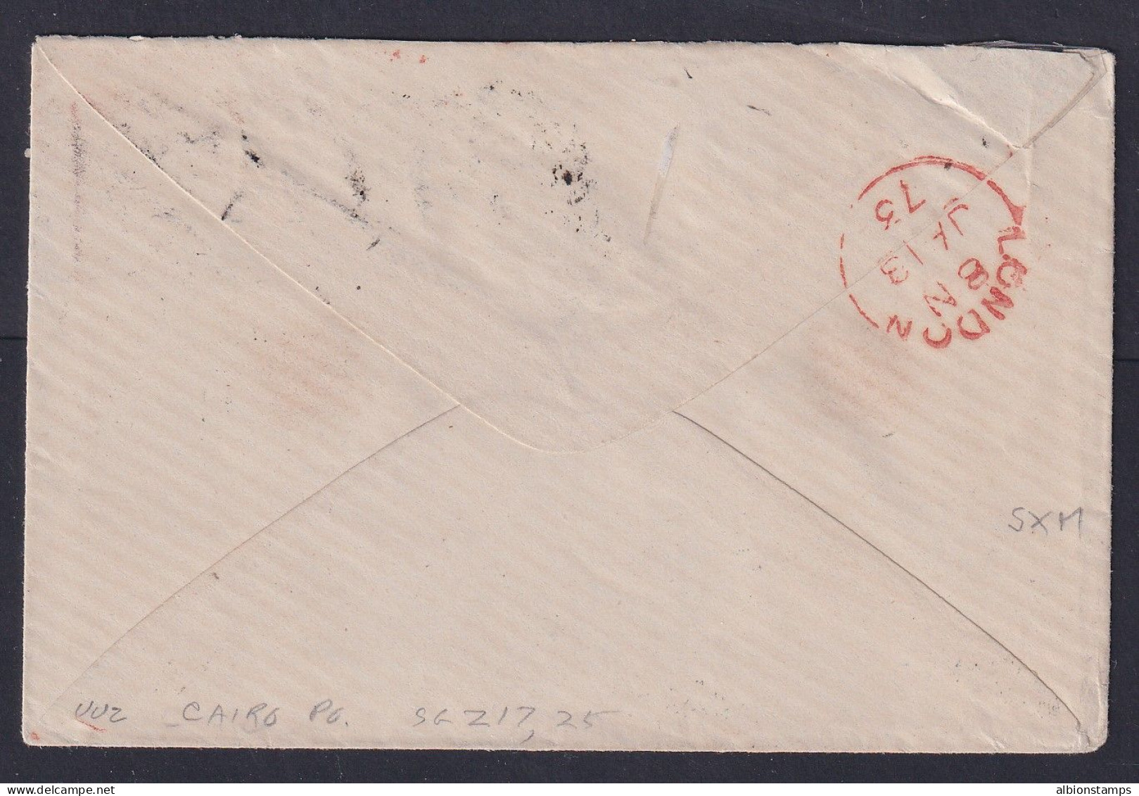 GB In EGYPT - 4p And 6p Used From Cairo With B01 Cancels On 1872 Cover To USA - 1866-1914 Ägypten Khediva