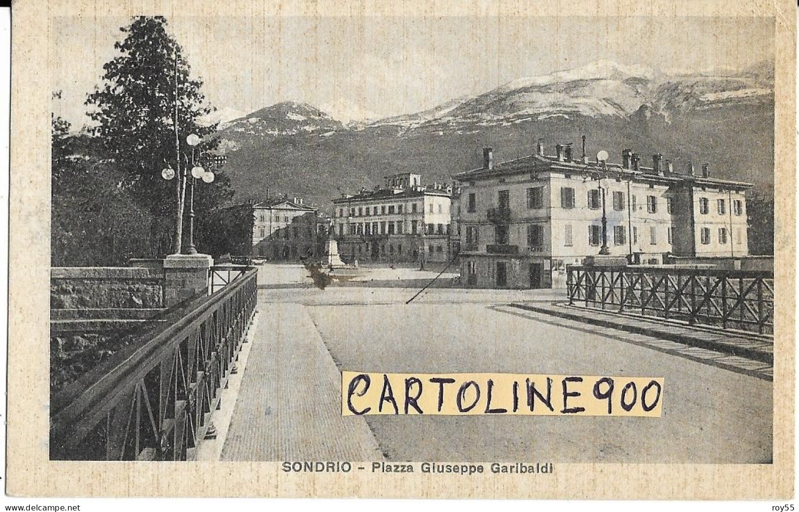 Lombardia-sondrio Piazza Giuseppe Garibaldi Veduta Ponte Anni 30 (f.piccolo/v.retro) - Sondrio