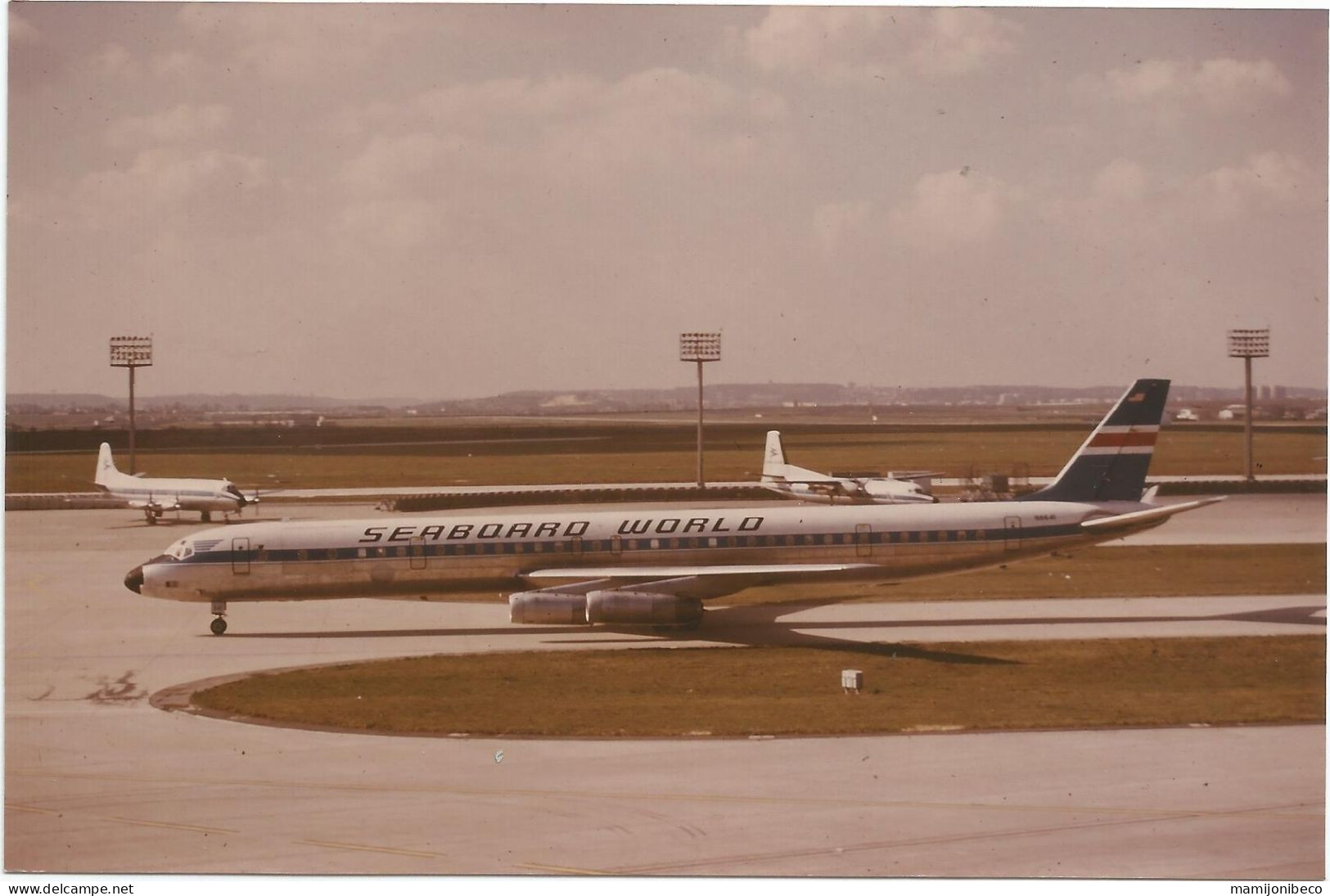 Douglas DC 8 73 CF N8641 SEABOARD WORLD Orly Le 03 Mars 1974 Collection J.C.Brabant - Sport