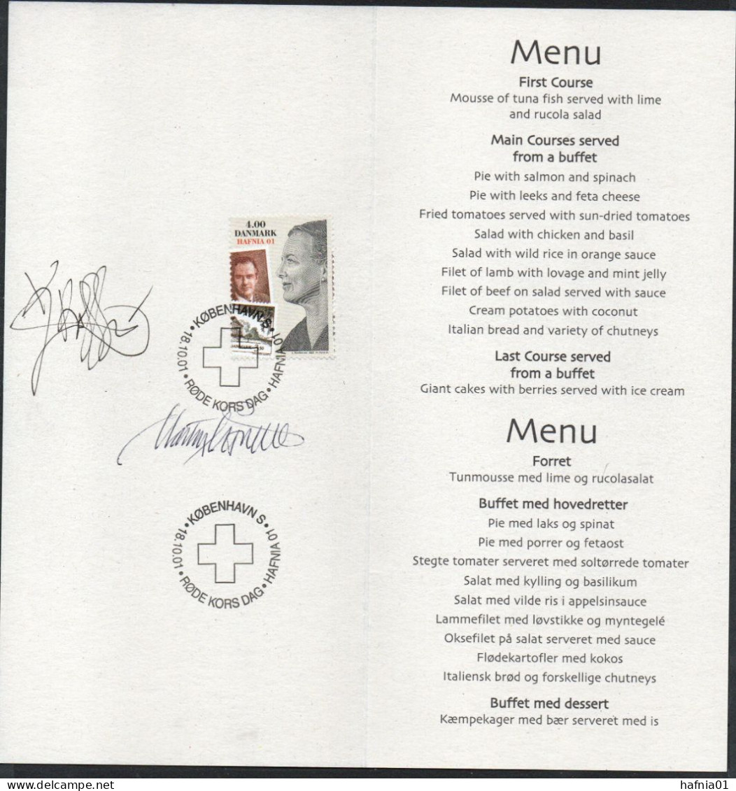 Martin Mörck. Denmark 2001. Menu HAFNIA'01 With Michel 1287. Signed. - Other & Unclassified