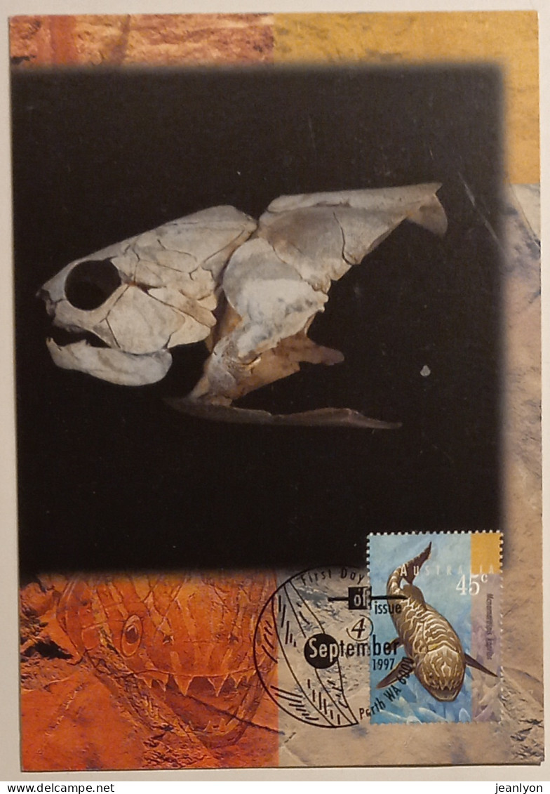 POISSON - Devonian Armoured Fish - DINOSAURE / ANIMAL PREHISTORIQUE - Carte Philatélique AUSTRALIE - Fische Und Schaltiere
