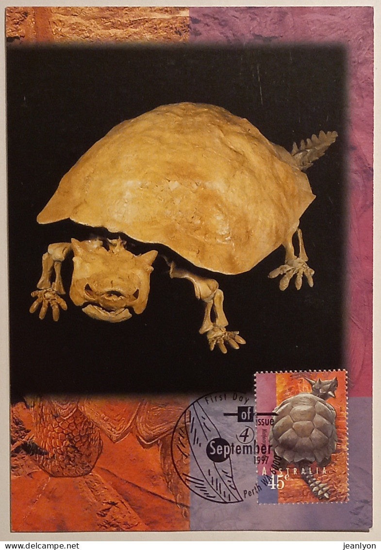 TORTUE - Horned Turtle - Meiolania Platyceps - DINOSAURE / ANIMAL PREHISTORIQUE - Carte Philatélique AUSTRALIE - Tortues