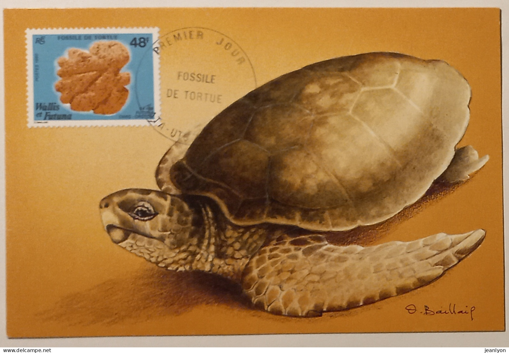 TORTUE - Fossile / ANIMAL PREHISTORIQUE - Carte Philatélique WALLIS ET FUTUNA - Turtles