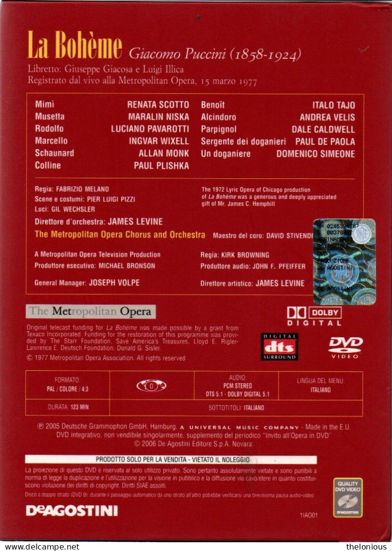 * Invito All'Opera In DVD N 1: Giacomo Puccini - La Bohème - Senza Libretto - Conciertos Y Música