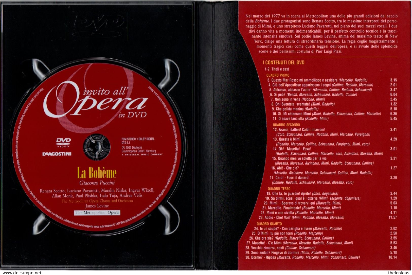 * Invito All'Opera In DVD N 1: Giacomo Puccini - La Bohème - Senza Libretto - Concert Et Musique