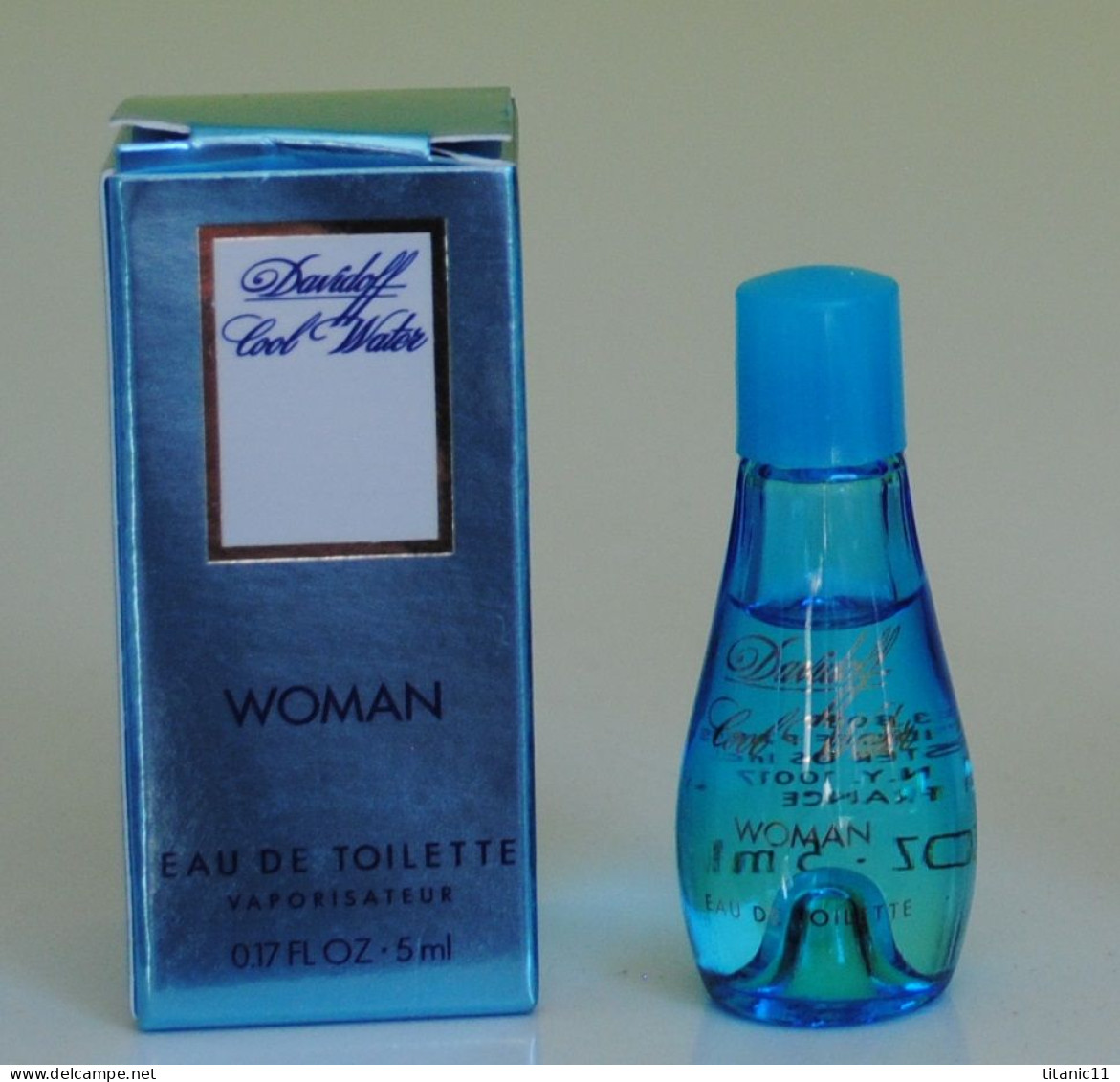 Miniature COOL WATER WOMAN (bouchon Bleu) De Zino Davidoff ( France ) - Miniatures Womens' Fragrances (in Box)