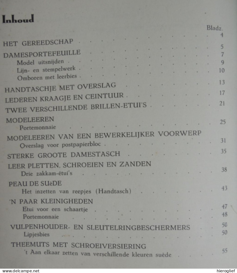 Eenvoudige Leerbewerking Door Riek Van Der Heyden Leer Leder Gereedschap Handtas Kraag Peau - Prácticos