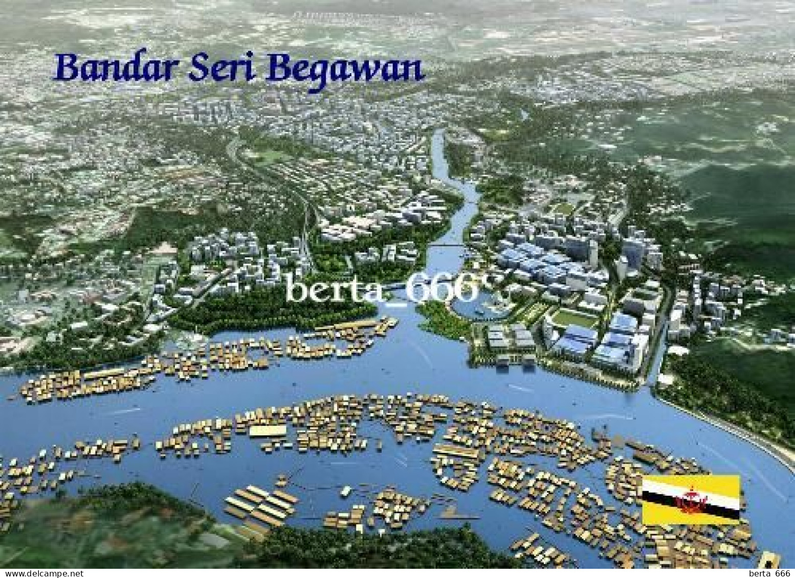 Brunei Bandar Seri Begawan Aerial View New Postcard - Brunei