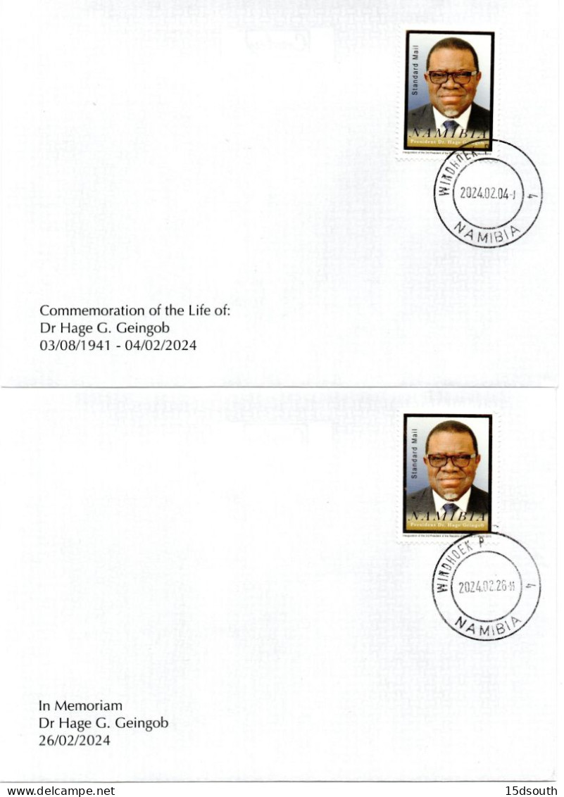 Namibia - 2024 Death Of President Geingob Commemorative Cover Set - Namibia (1990- ...)