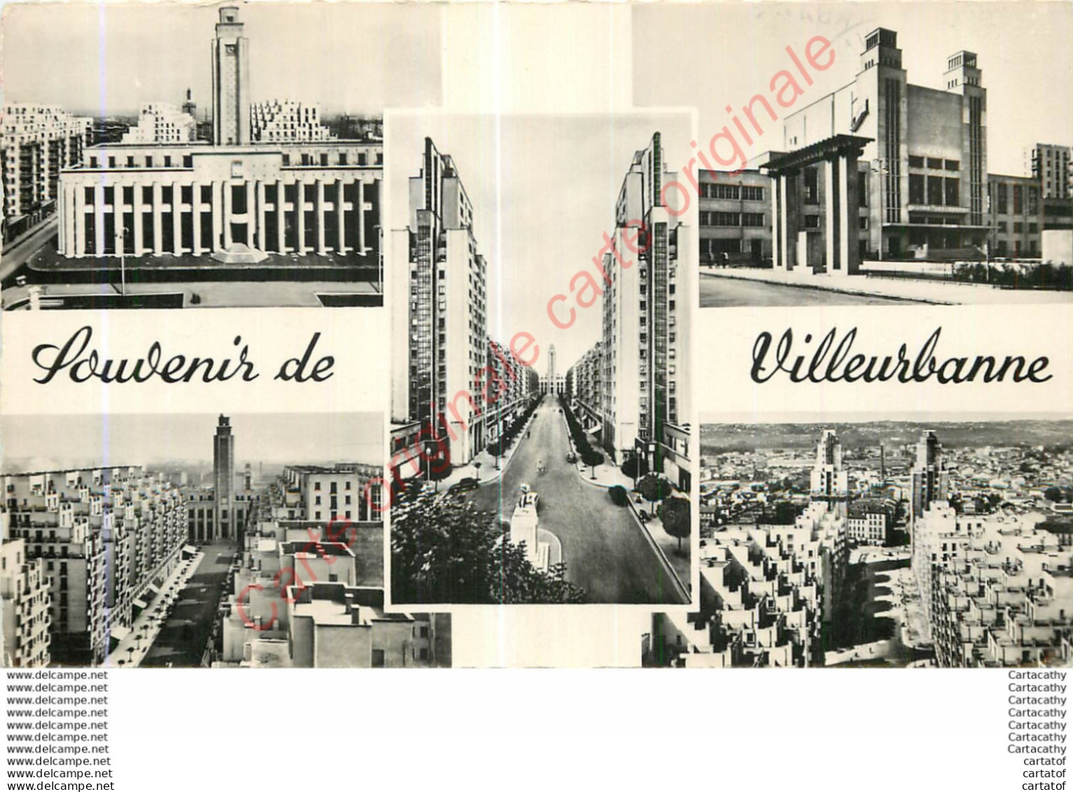 69.  SOUVENIR  De  VILLEURBANNE .  CP Multivues . - Villeurbanne