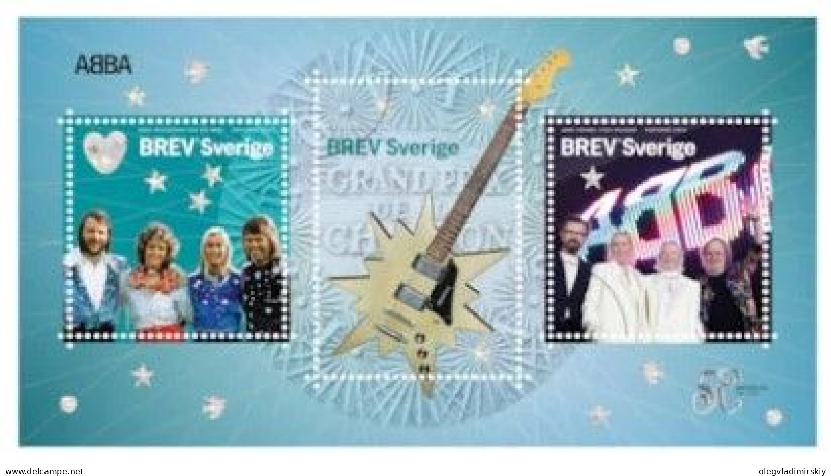 Sweden Suède Suède 2024 ABBA 50 Years Of Waterloo Set Of 3 Stamps In Block MNH - Blocchi & Foglietti