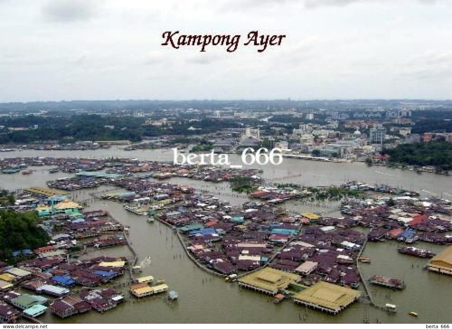 Brunei Kampong Ayer Aerial View New Postcard - Brunei