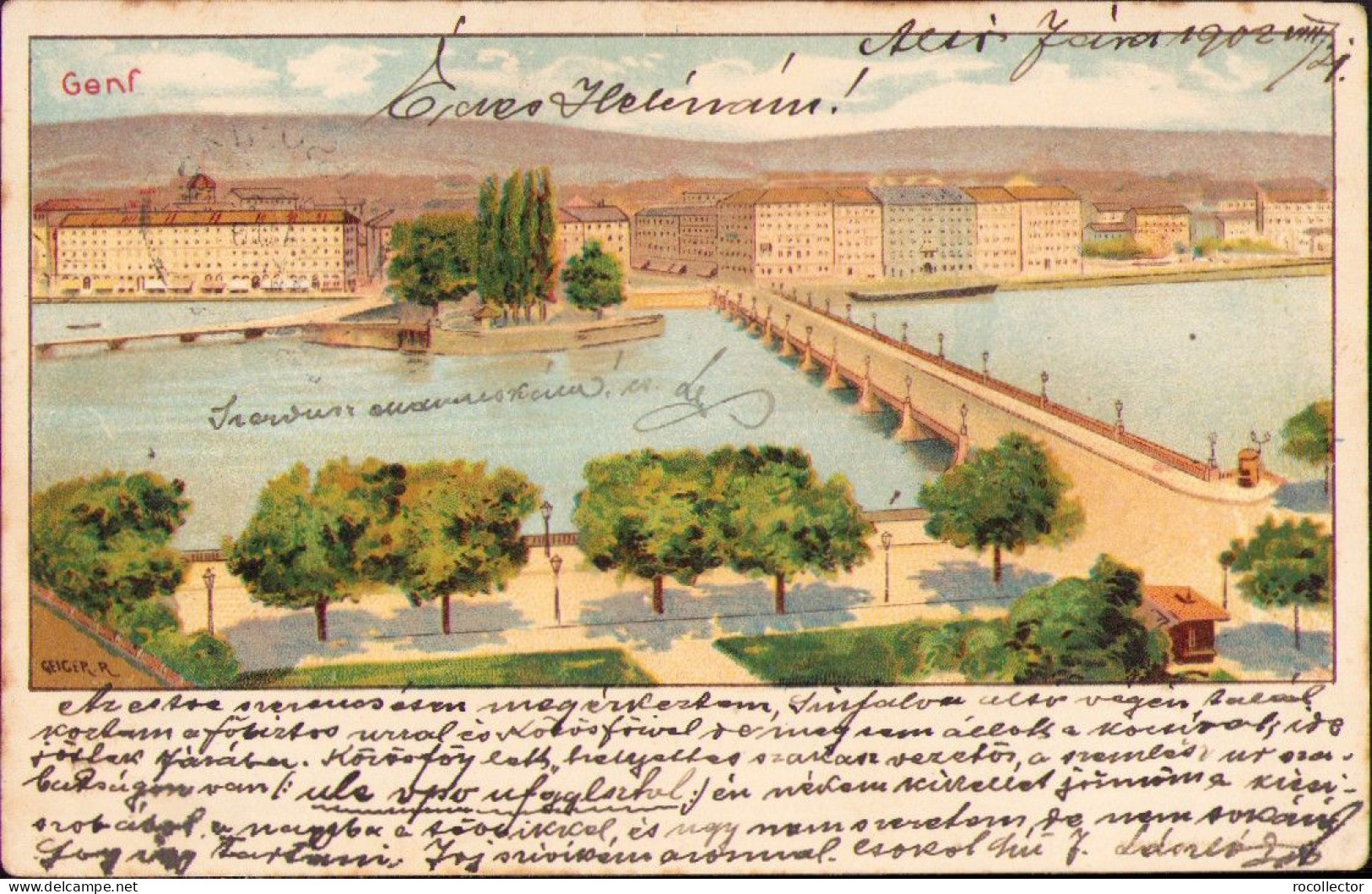 Genf Geneva Postcard Circulated Alsó-Jára Torda CP524N - Hungary