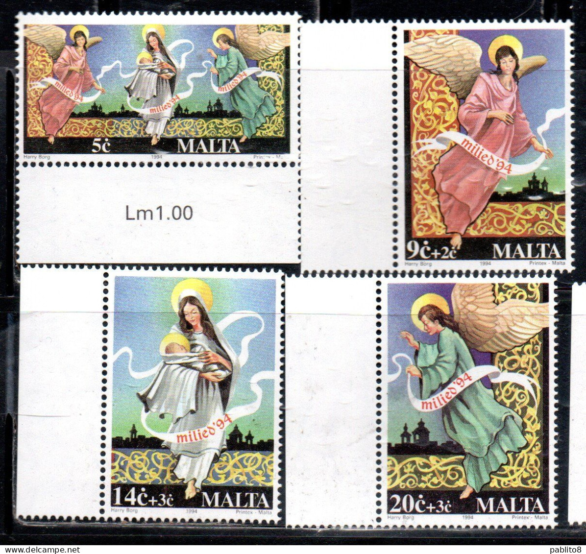 MALTA 1994 CHRISTMAS NATALE NOEL WEIHNACHTEN NAVIDAD COMPLETE SET SERIE COMPLETA MNH - Malta