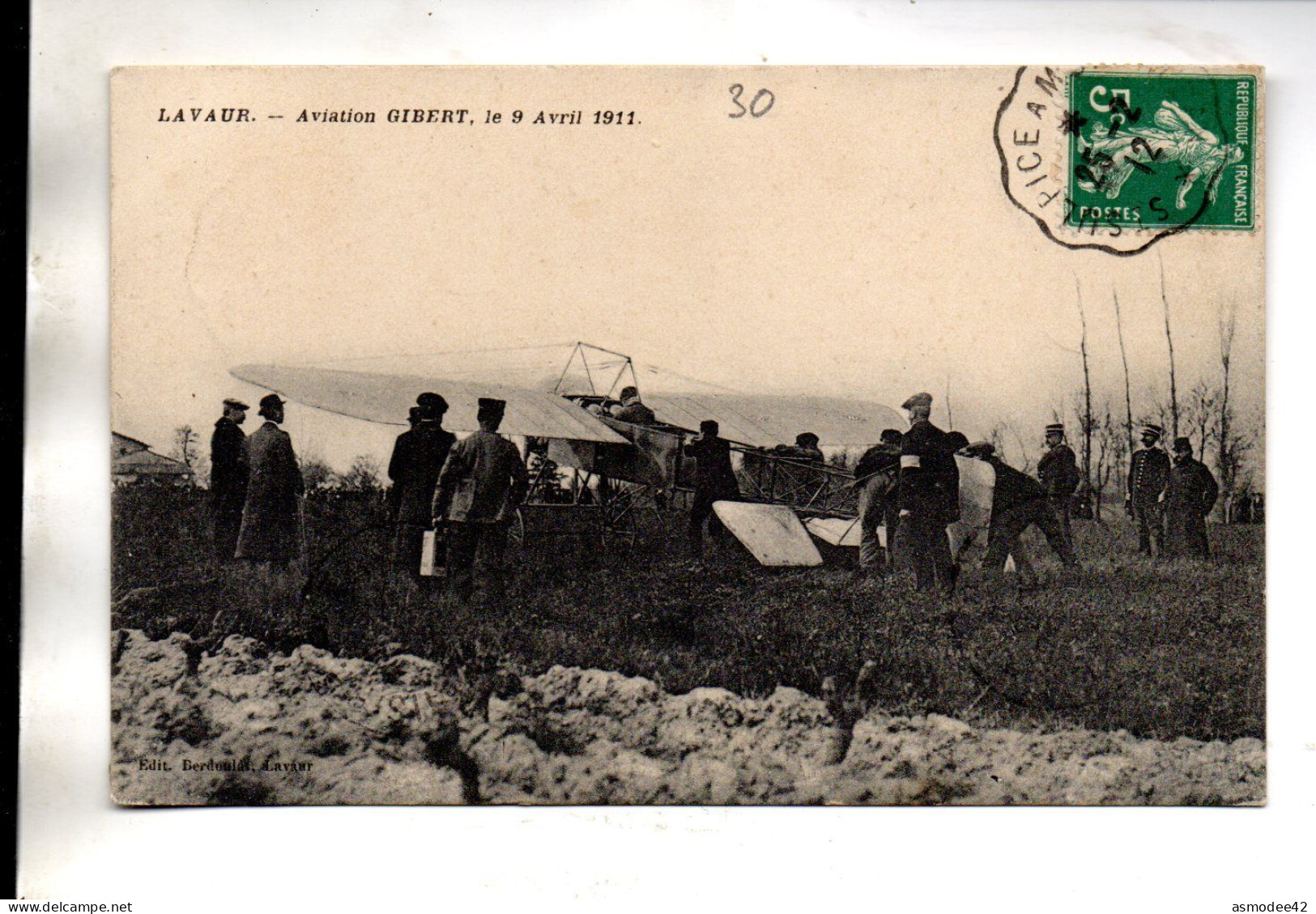 LAVAUR AVIATION  GIBERT LE 9 AVRIL 1911 - Lavaur