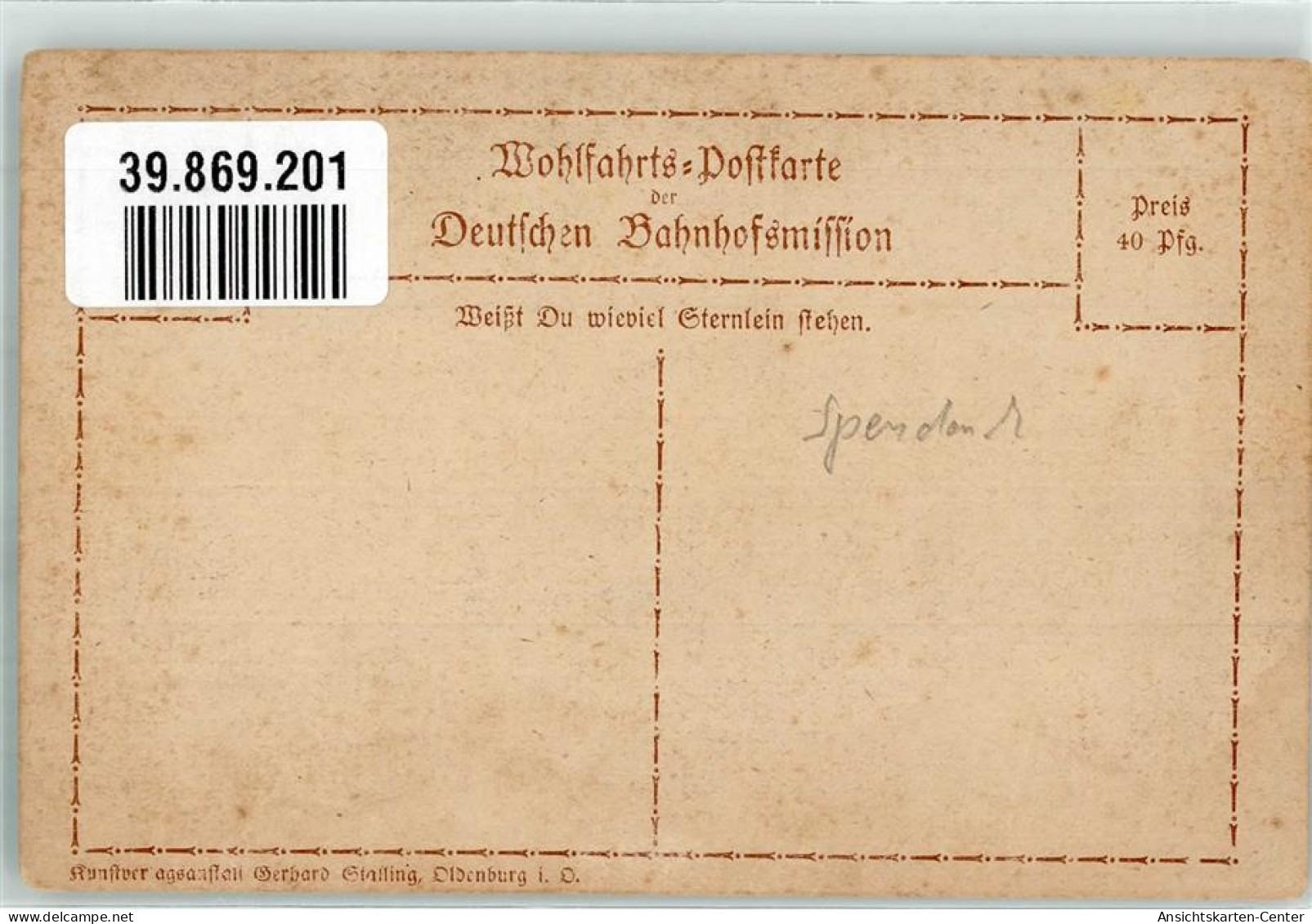 39869201 - Kind Weisst Du Wieviel Sternlein Stehen Wohlfahrts-Postkarte - Missions