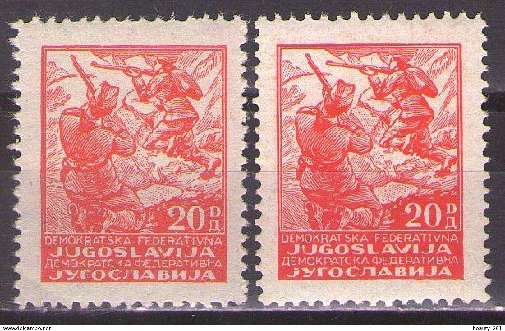 YUGOSLAVIA 1945/47 Michel 485x,y - Tito And Partisans Definitive - MNH**VF - Ongebruikt