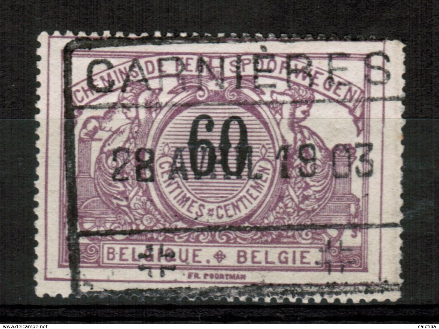 Chemins De Fer TR 22, Obliteration Centrale CARNIERES, RARE - Oblitérés