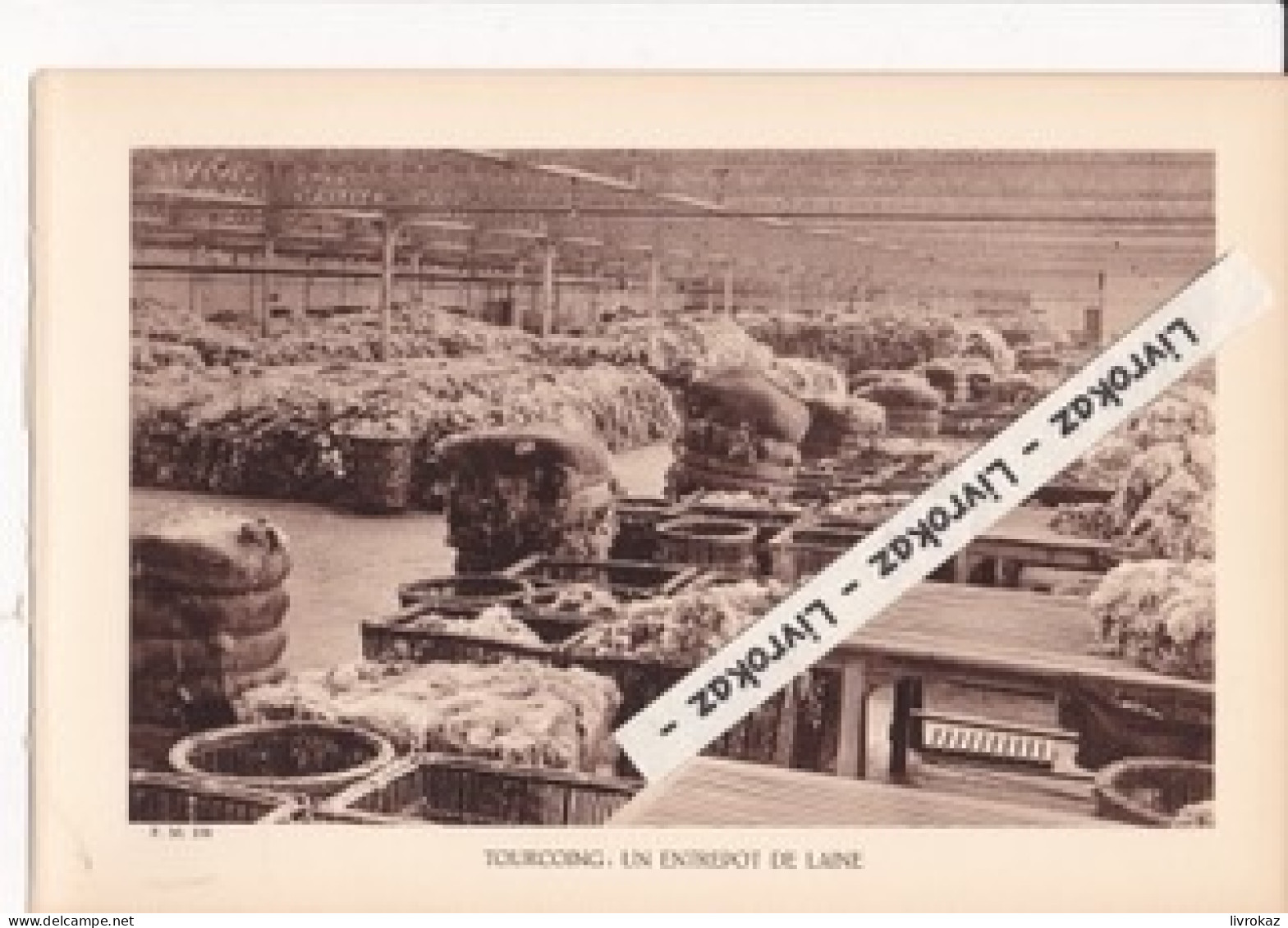 Un Entrepôt De Laine à Tourcoing (Nord)- Photo Sépia Extraite D'un Livre Paru En 1933 - Unclassified