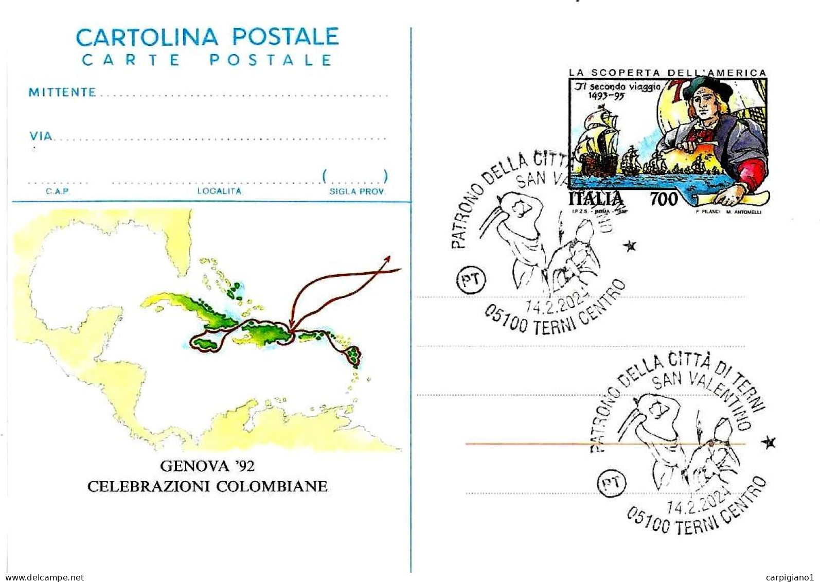ITALIA ITALY - 2024 TERNI Martirio Di S. VALENTINO Patrono Della Città Su Cartolina Postale CP - 11322 - 2021-...: Marcophilie