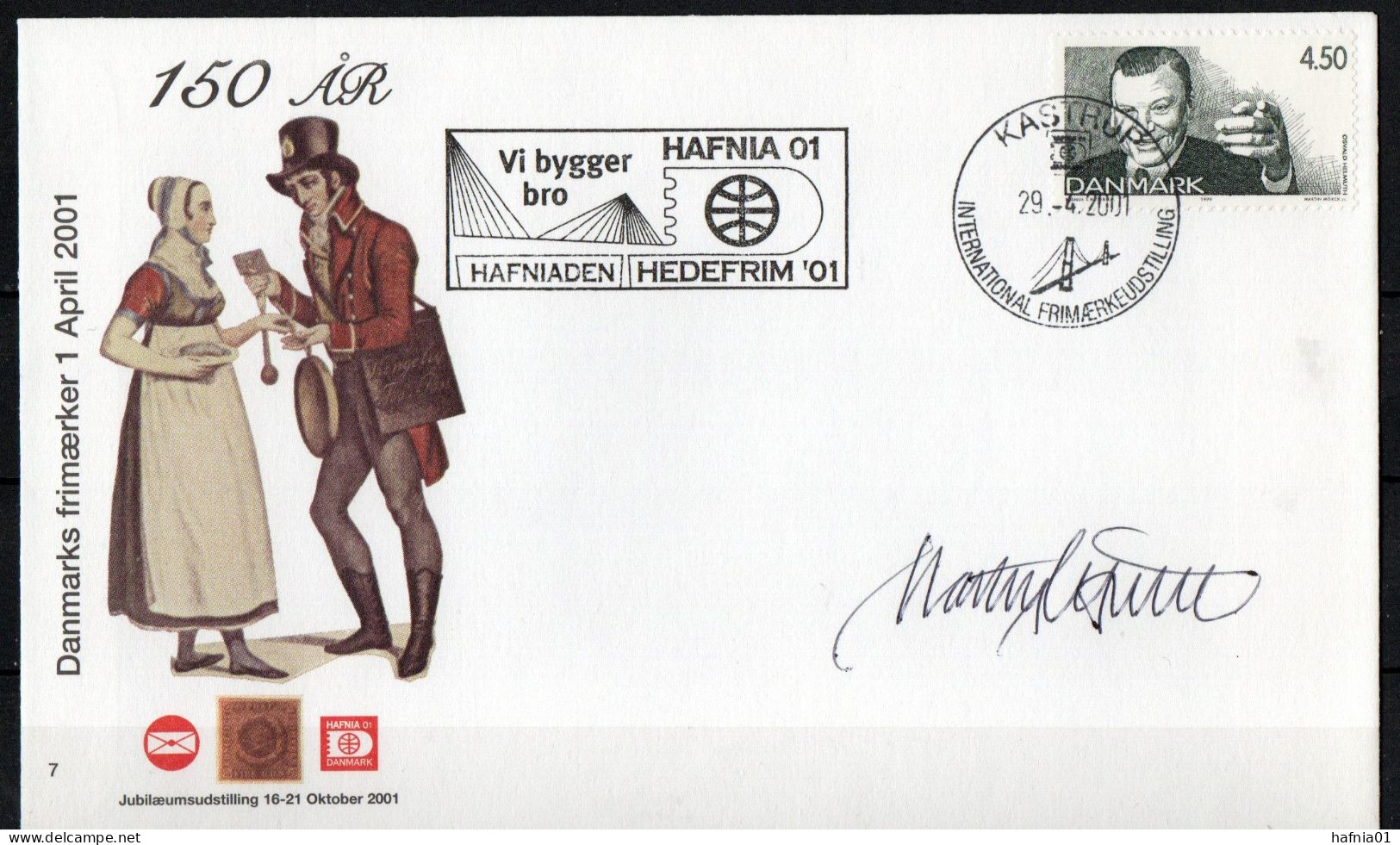 Martin Mörck. Denmark 2001. Danish Revue. Michel 1215. Cover With Special Cancel And Cachet. Signed. - Briefe U. Dokumente