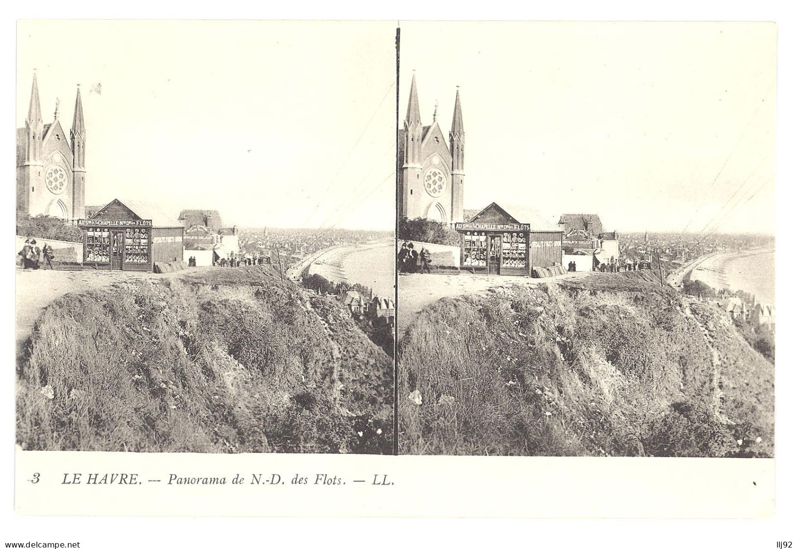 CPA Stéréo 76 - LE HAVRE - 3. Panorama De N.-D. Des Flots - LL  - TTB - Cartoline Stereoscopiche