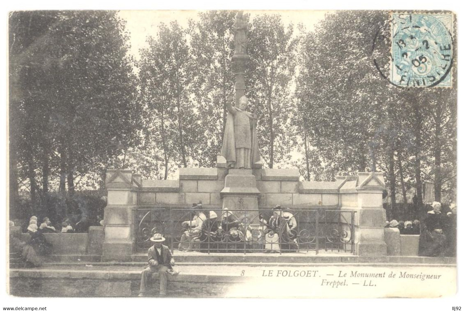CPA 29 - LE FOLGOET (Finistère) - 8. Le Monument De Monseigneur Freppel - LL - Animée - Le Folgoët