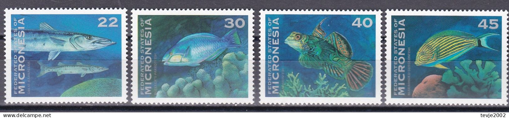 Mikronesien 1993 - Mi.Nr. 294 - 297 - Postfrisch MNH - Tiere Animals Fische Fishes - Fishes