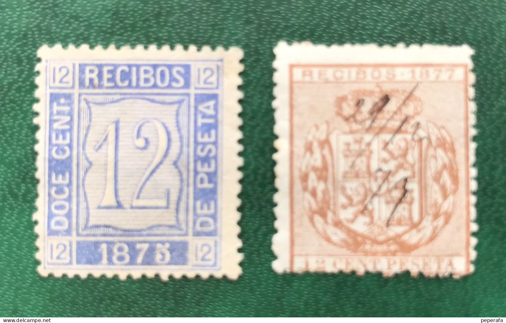 SPAIN ESPAÑA 1875 1877, Recibos,  (lote 2) - Sonstige & Ohne Zuordnung