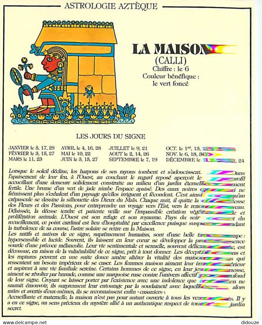 Astrologie - Astrologie Aztèque - La Maison  - Illustration S Lazourenko - CPM - Carte Neuve - Voir Scans Recto-Verso - Astrologie