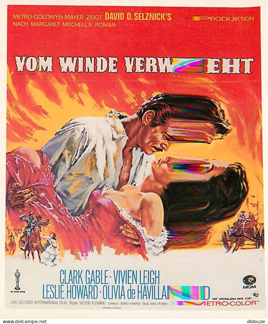 Cinema - Affiche De Film - Von Winde Verweht - Clark Gable - Vivien Leigh - Leslie Howard - Olivia De Havilland - Carte  - Affiches Sur Carte