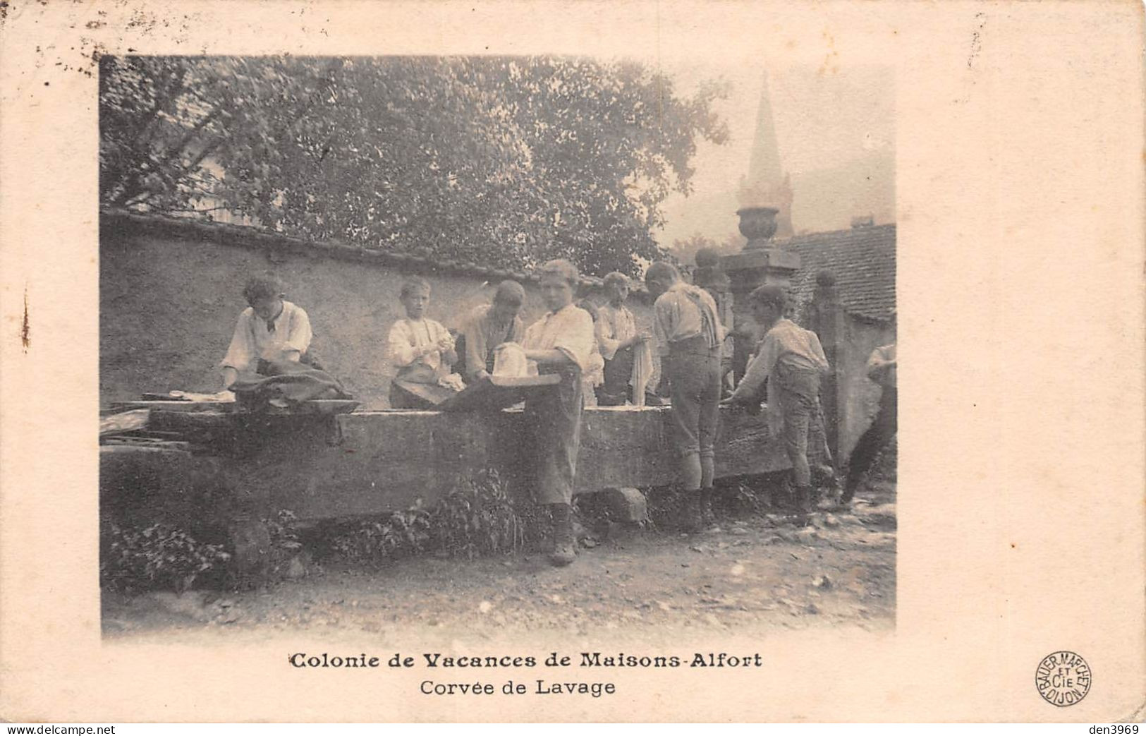 MAISONS-ALFORT (Val-de-Marne) - Colonie De Vacances - Corvée De Lavage - Lavoir - Voyagé (2 Scans) - Maisons Alfort