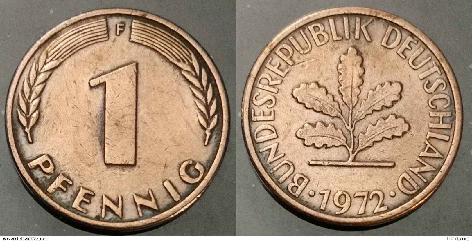 Monnaie Allemagne - 1972 F  - 1 Pfennig Bundesrepublik Deutschland - 1 Pfennig