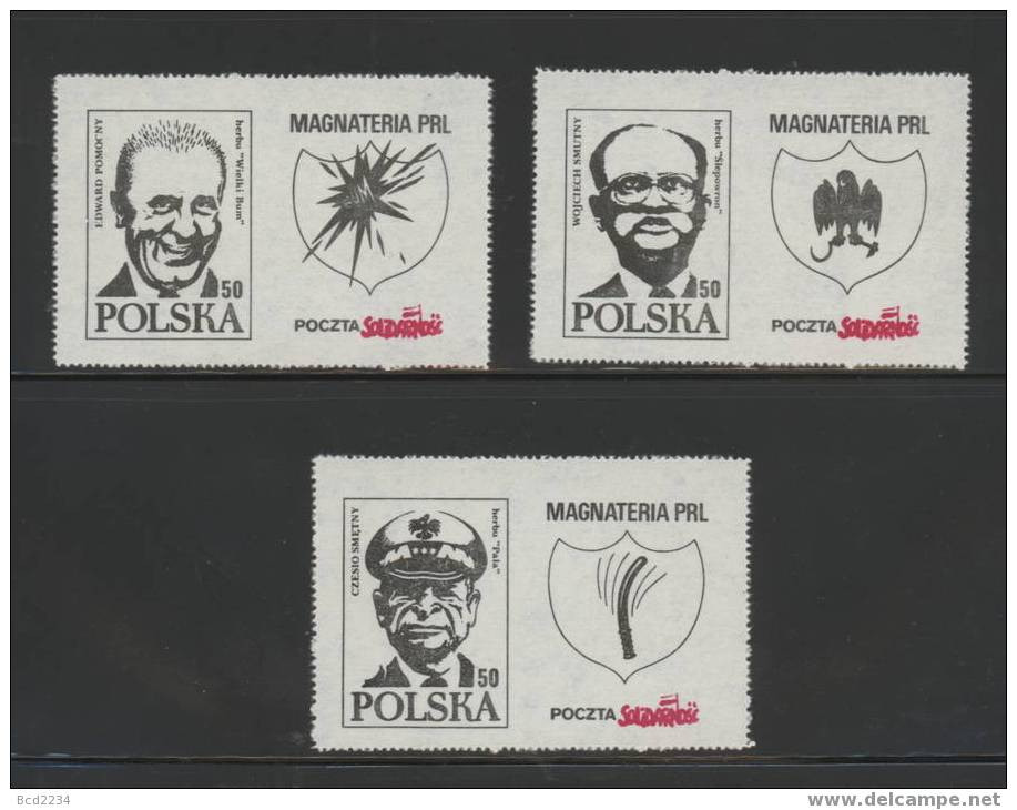 POLAND SOLIDARNOSC COMMUNIST MAGNATES SET OF 3 (SOLID1214C/0633) - Solidarnosc Vignetten