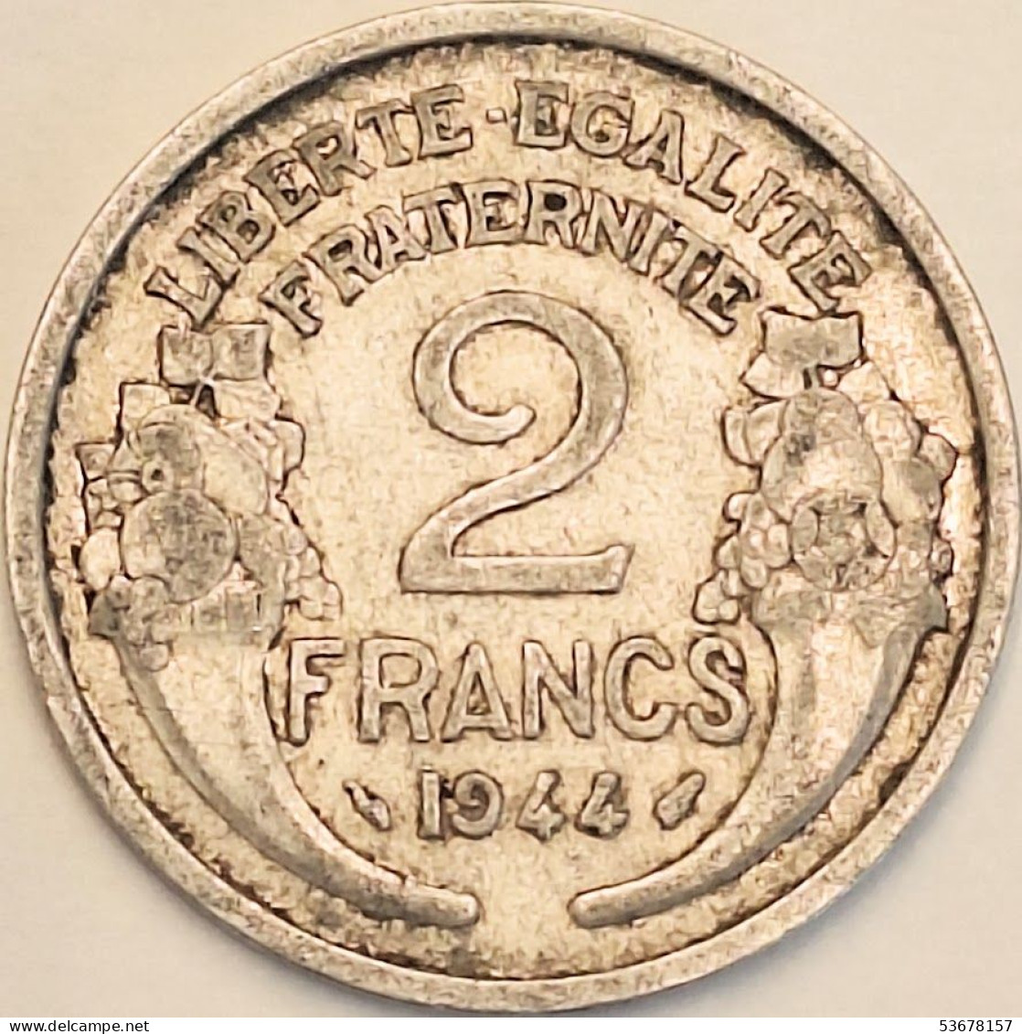 France - 2 Francs 1944, KM# 886a.1 (#4105) - 2 Francs