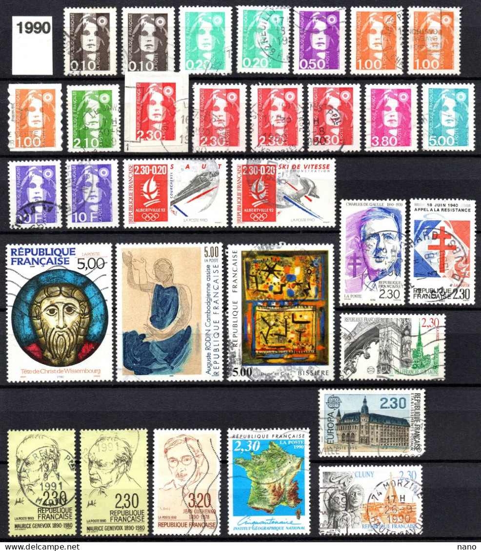 Années 1990 - 1991 - 62 Timbres - Oblitérés - Gebraucht