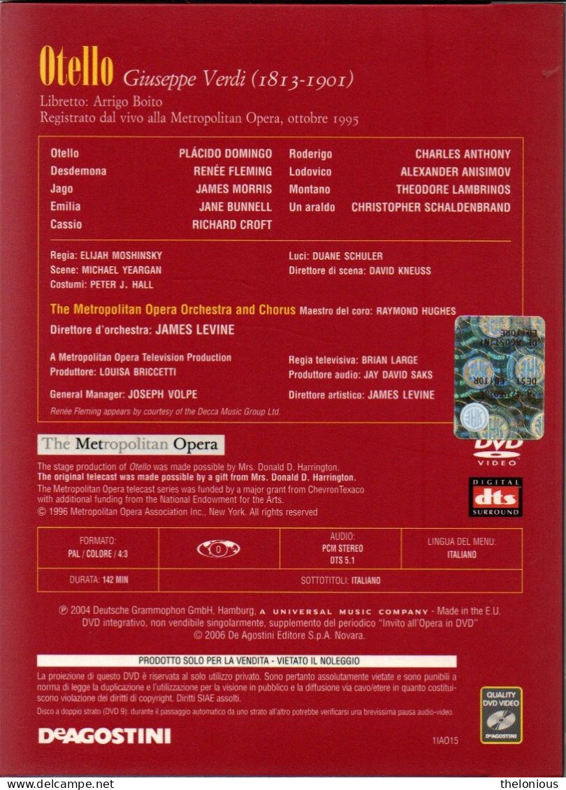 * Invito All'Opera In DVD N 15: Giuseppe Verdi - Otello - Con Libretto - Konzerte & Musik