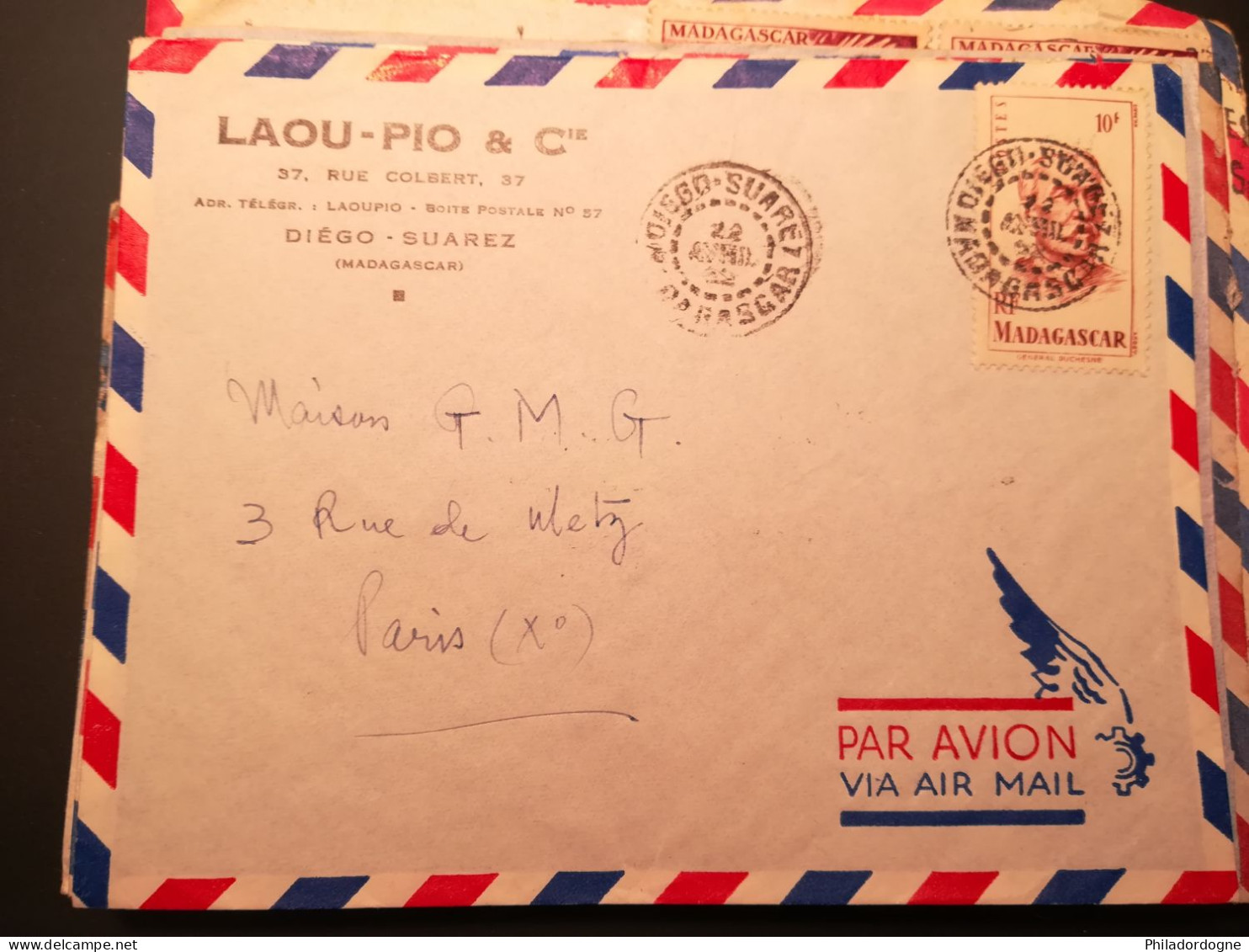 Madagascar - Lot De 48 Enveloppes à Trier (poids 89 Grammes) (Lot2) - Covers & Documents