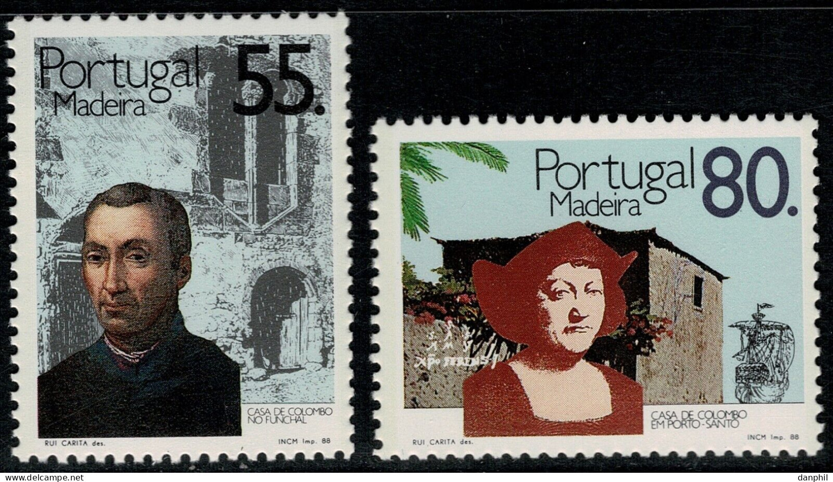 Portugal Madeira 1988, Mint, "Kolumbus Wohnsitze" (**) Mi 123-24 €4,50, MNH - Christopher Columbus