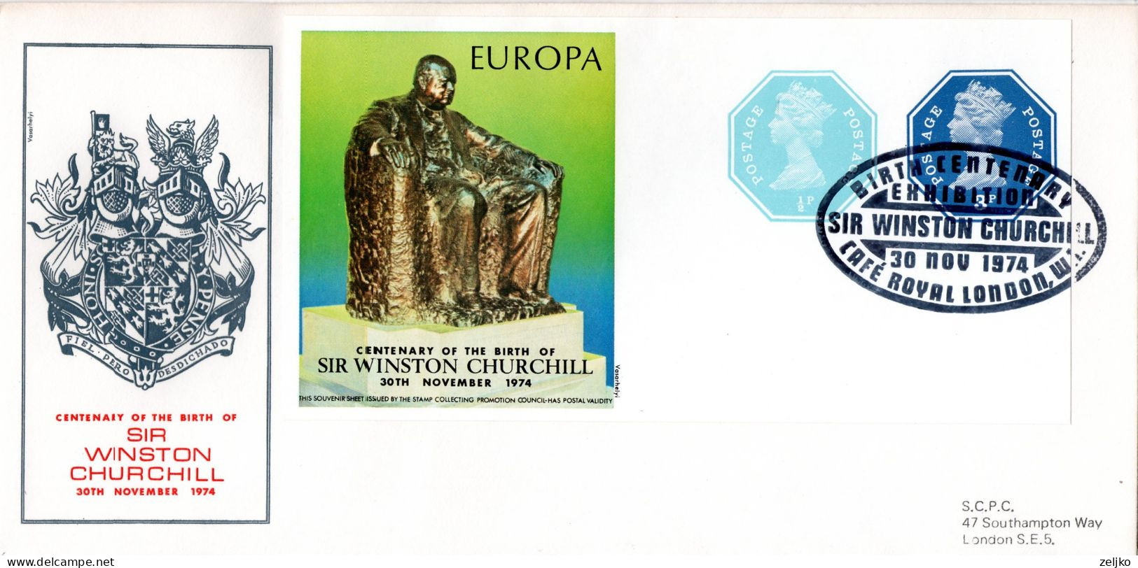 UK, GB, Great Britain, W. Churchill, Birth Centenary 1974 - Lettres & Documents