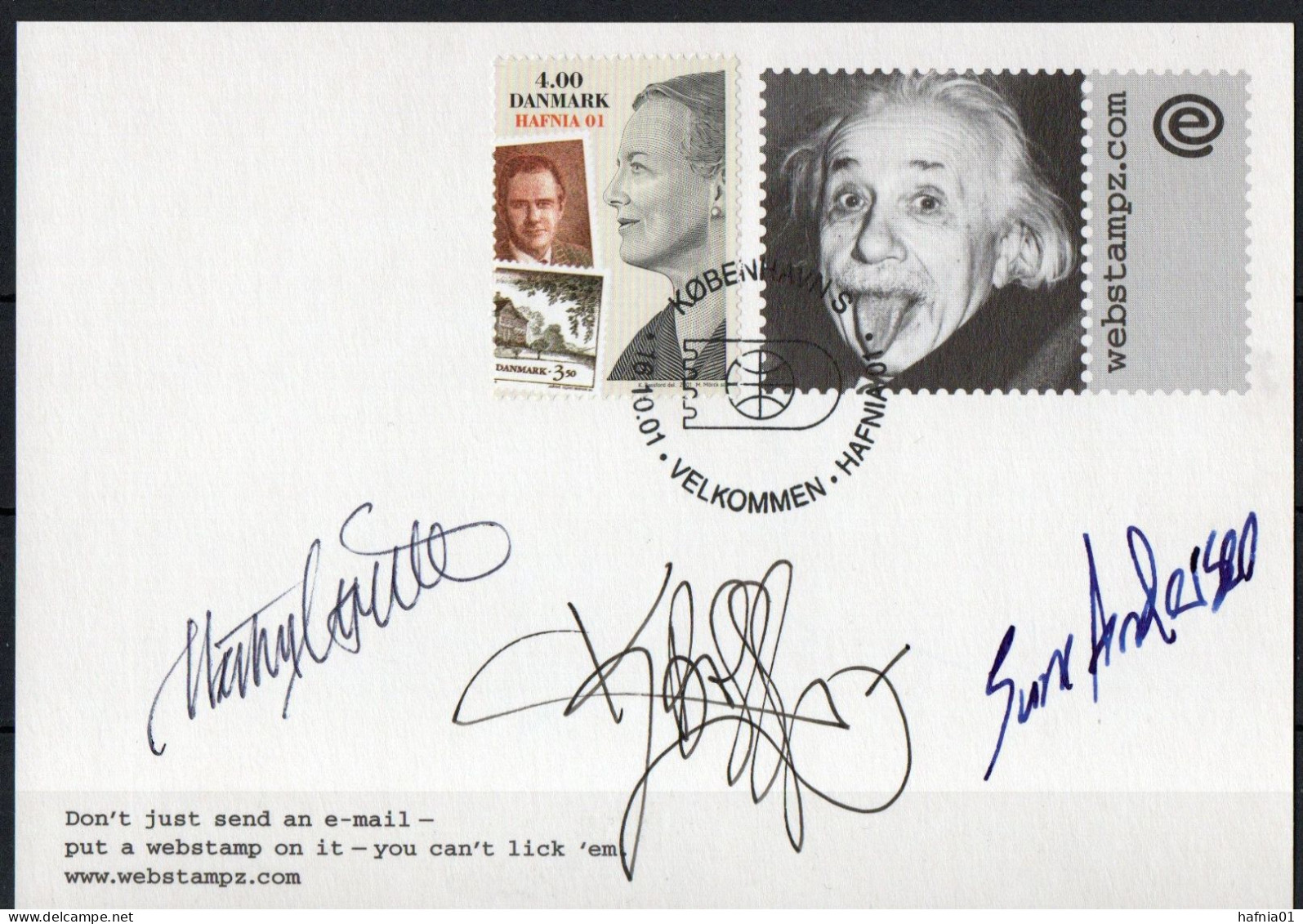 Martin Mörck. Denmark 2001. 150 Anniv Danish Stamps. Michel 1287on Card. Special Cancel. Signed. - Lettres & Documents