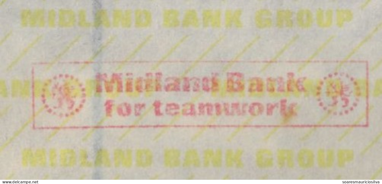 Great Britain 1979 Registered Airmail Cover From Machester - Brazil Meter Stamp Neopost Slogan Midland Bank For Teamwork - Covers & Documents