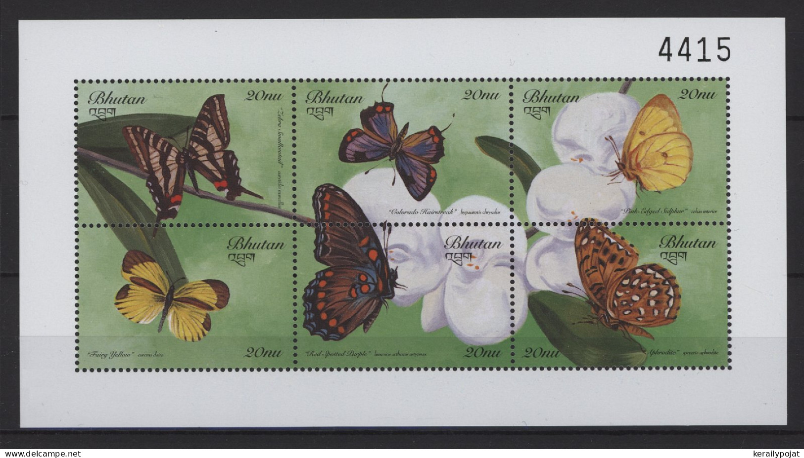 Bhutan - 1999 Butterflies Kleinbogen (2) MNH__(TH-26798) - Bhoutan