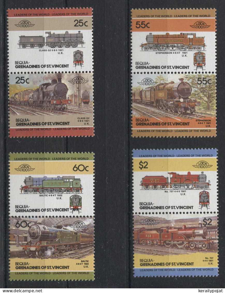 Bequia - 1985 Locomotives (I) MNH__(TH-23598) - St.Vincent & Grenadines