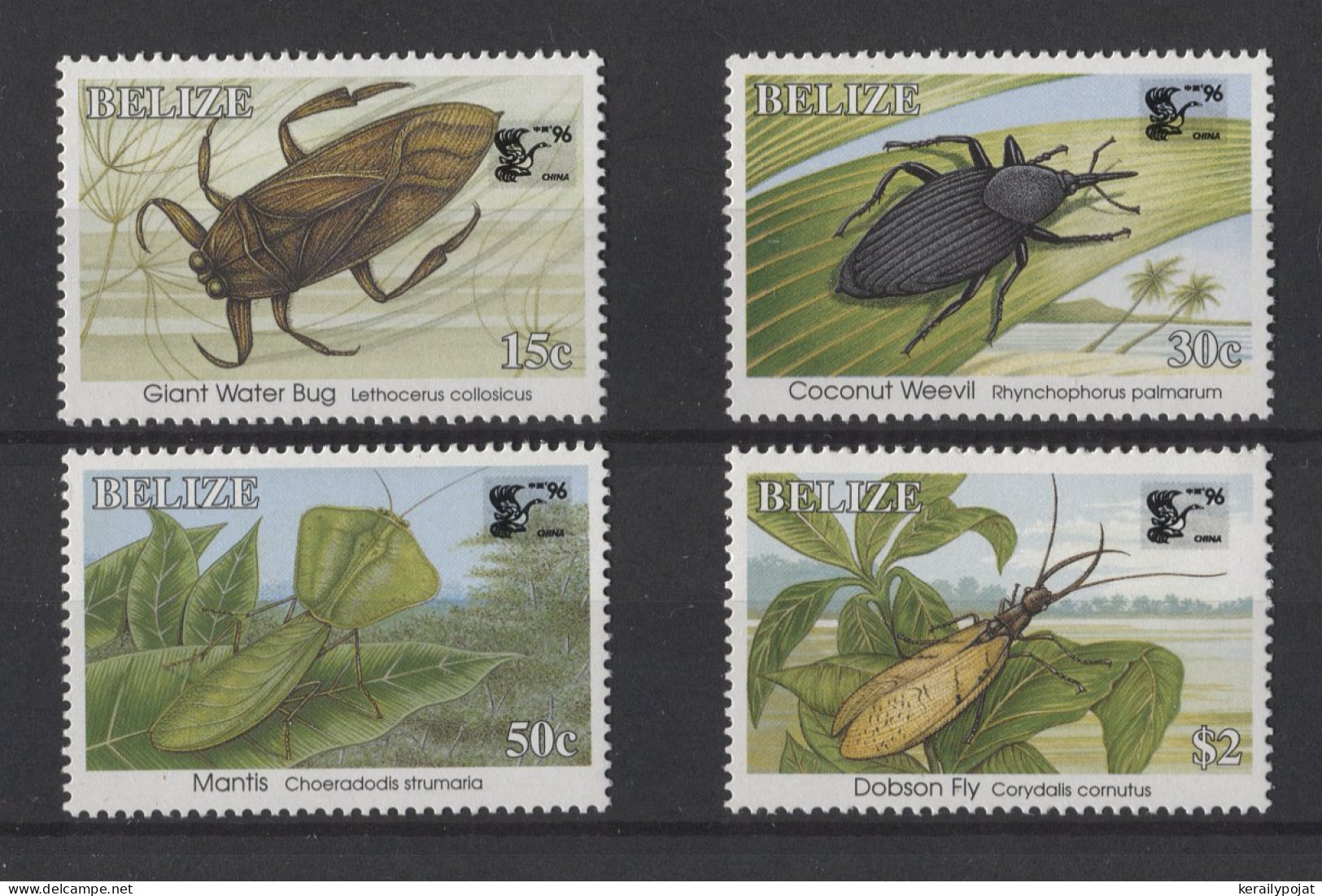 Belize - 1996 Insects Overprints MNH__(TH-24795) - Belice (1973-...)