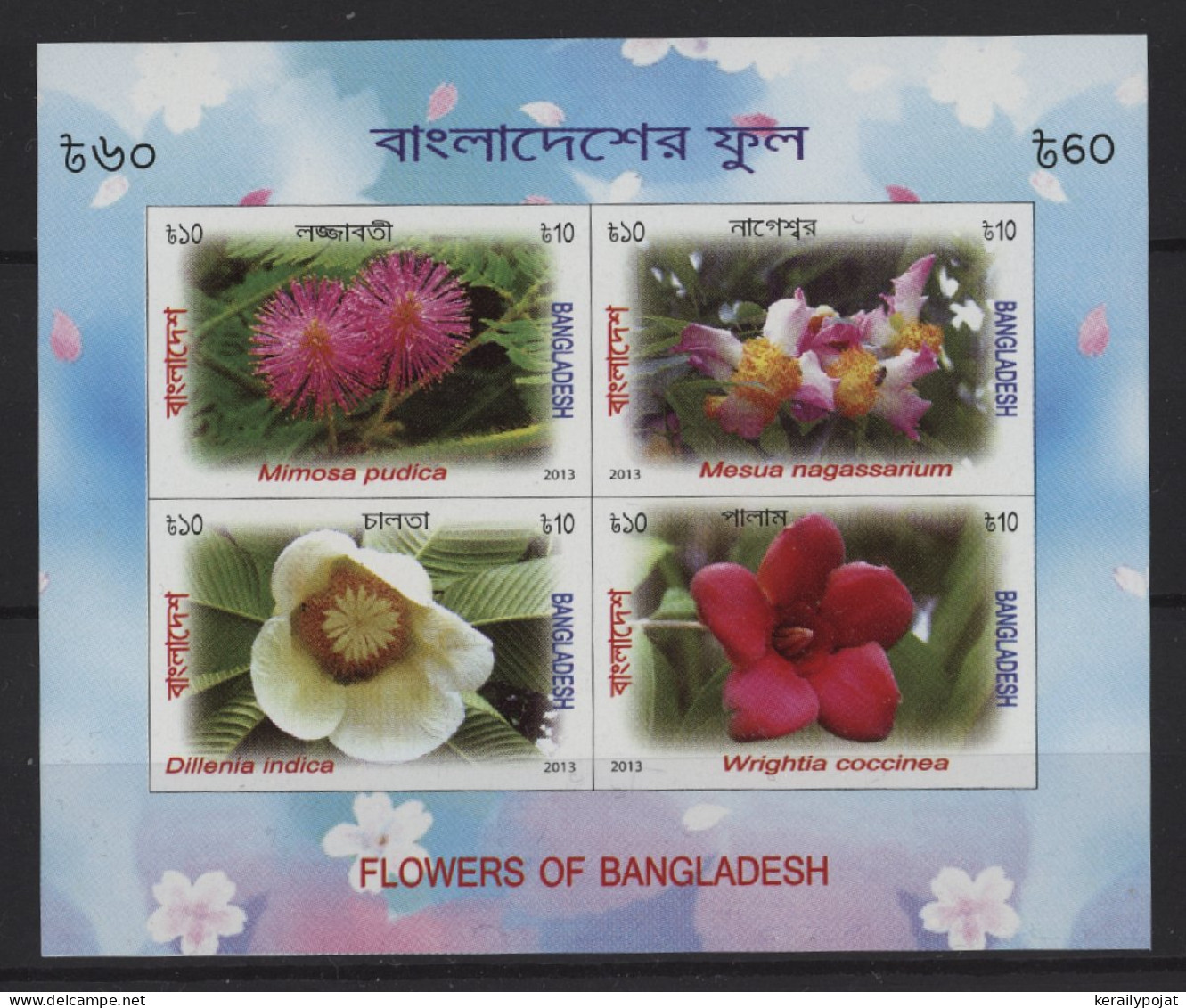 Bangladesh - 2013 Flowers Block MNH__(TH-25478) - Bangladesch