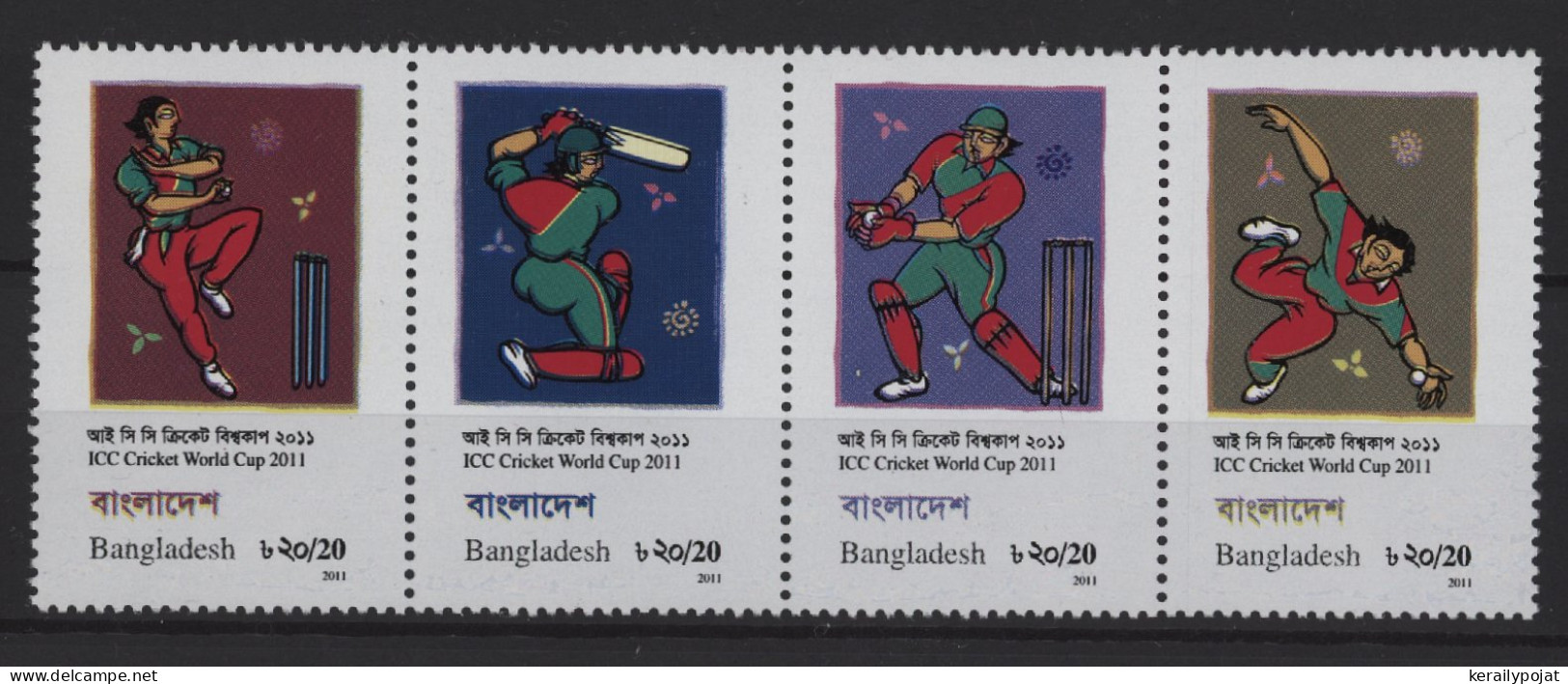 Bangladesh - 2011 ICC Cricket World Cup Strip MNH__(TH-25472) - Bangladesch