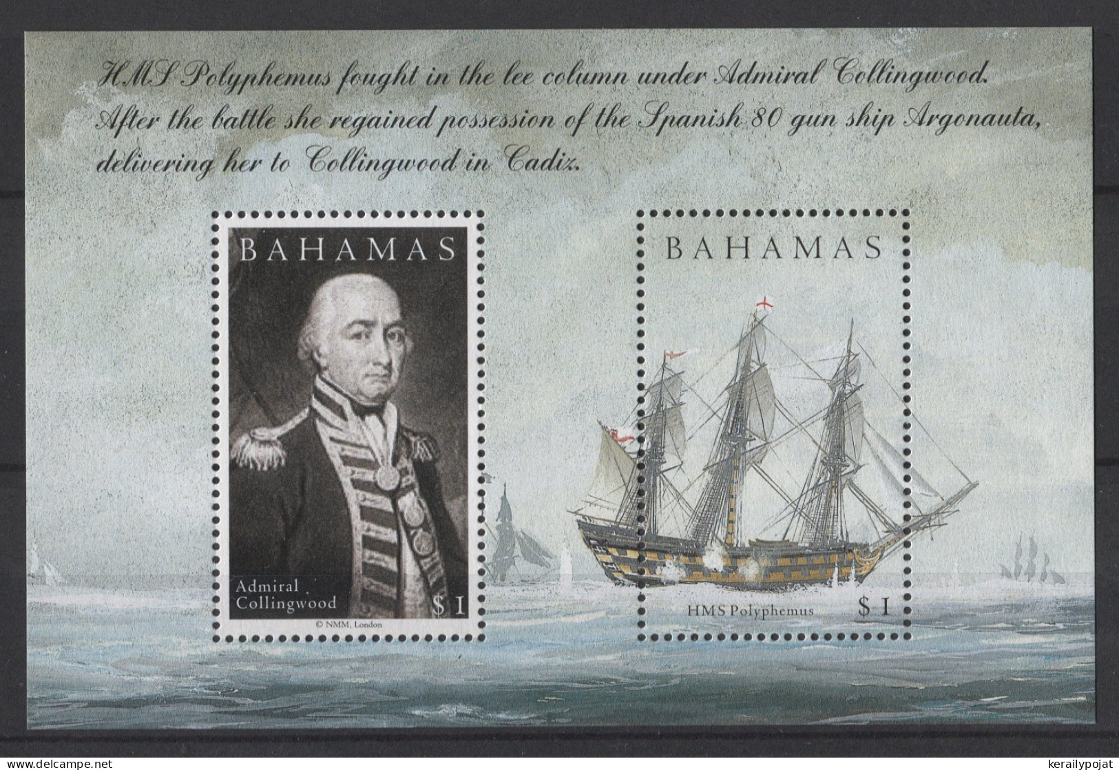 Bahamas - 2005 Battle Of Trafalgar Block MNH__(TH-26436) - Bahamas (1973-...)